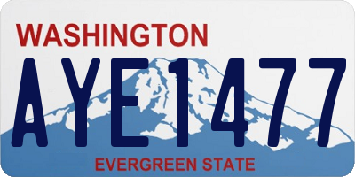 WA license plate AYE1477