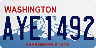 WA license plate AYE1492