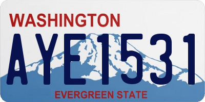 WA license plate AYE1531