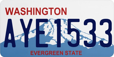 WA license plate AYE1533