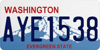WA license plate AYE1538