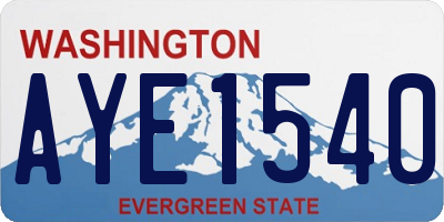 WA license plate AYE1540