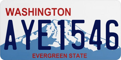 WA license plate AYE1546