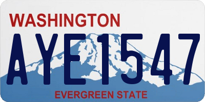 WA license plate AYE1547