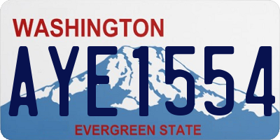 WA license plate AYE1554
