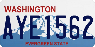 WA license plate AYE1562