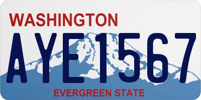 WA license plate AYE1567