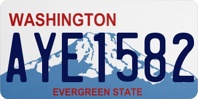WA license plate AYE1582