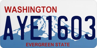 WA license plate AYE1603