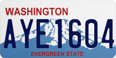 WA license plate AYE1604