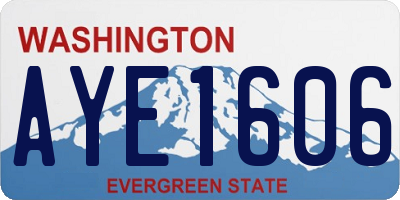 WA license plate AYE1606