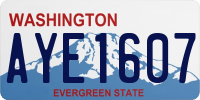 WA license plate AYE1607
