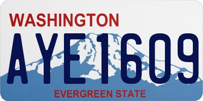 WA license plate AYE1609