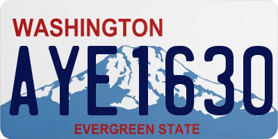 WA license plate AYE1630