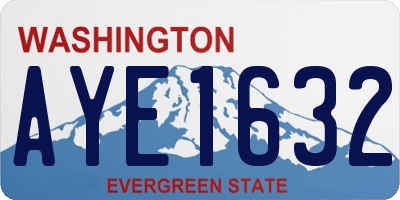 WA license plate AYE1632