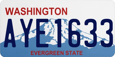 WA license plate AYE1633