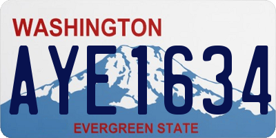 WA license plate AYE1634