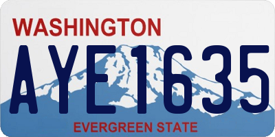WA license plate AYE1635