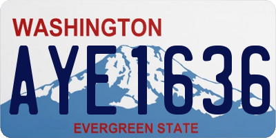 WA license plate AYE1636