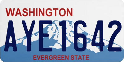 WA license plate AYE1642
