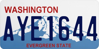 WA license plate AYE1644