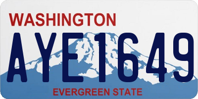 WA license plate AYE1649