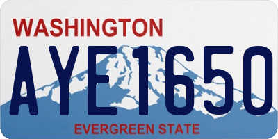 WA license plate AYE1650