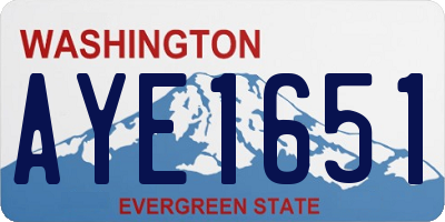 WA license plate AYE1651