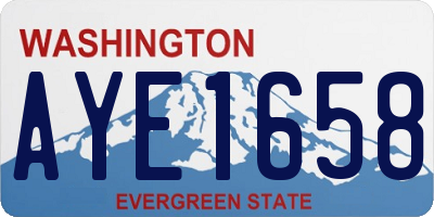 WA license plate AYE1658