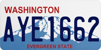 WA license plate AYE1662