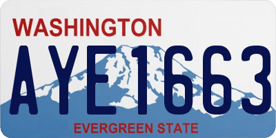 WA license plate AYE1663