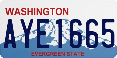 WA license plate AYE1665