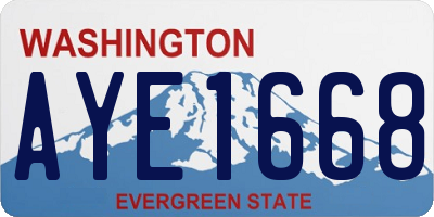 WA license plate AYE1668