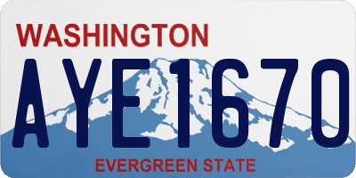 WA license plate AYE1670