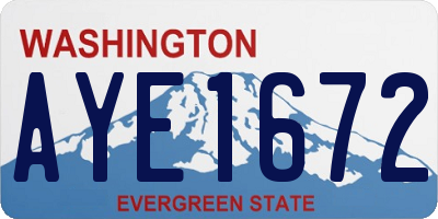 WA license plate AYE1672