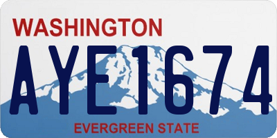 WA license plate AYE1674