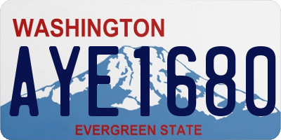 WA license plate AYE1680
