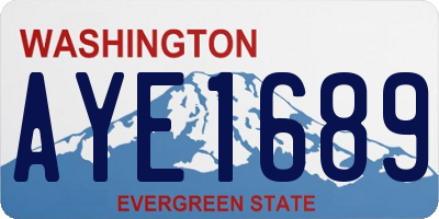 WA license plate AYE1689