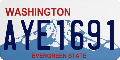 WA license plate AYE1691