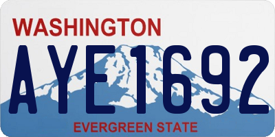 WA license plate AYE1692