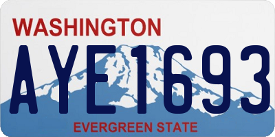 WA license plate AYE1693
