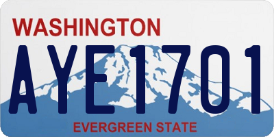 WA license plate AYE1701