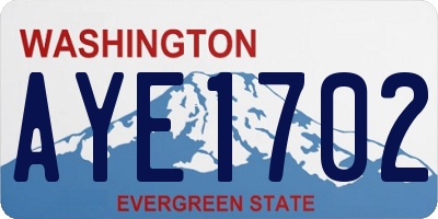 WA license plate AYE1702