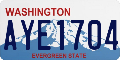 WA license plate AYE1704