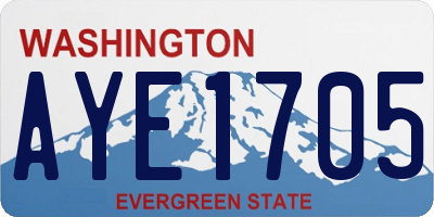 WA license plate AYE1705