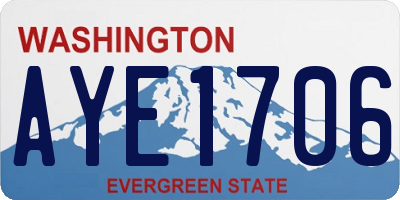 WA license plate AYE1706
