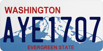 WA license plate AYE1707
