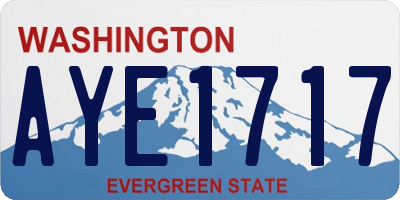 WA license plate AYE1717