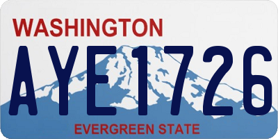 WA license plate AYE1726