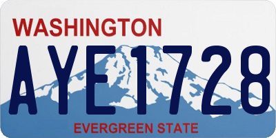 WA license plate AYE1728